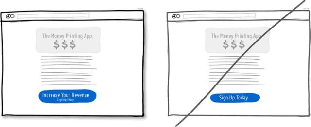 試著在頁面上使用能"帶給用戶好處的按鈕"，取代"任務導向的按鈕"
